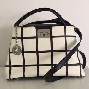 Beautiful Charles Jourdan B&W Geometric Handbag